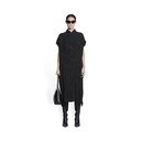 Women Rawcut Sleeves Dress Balenciaga Black