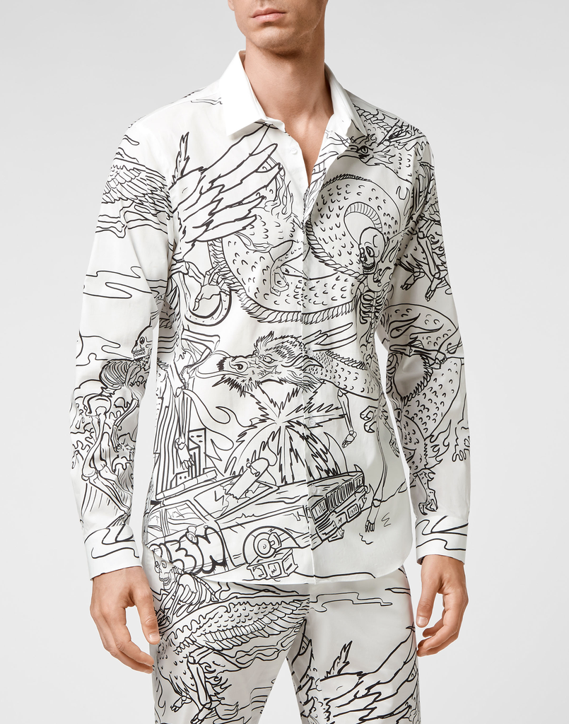 Men Shirt Philipp Plein PlayBoy White