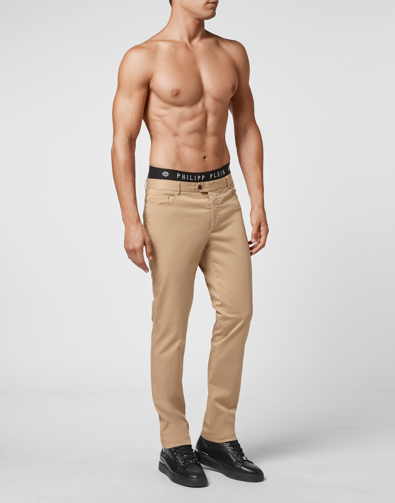 Man Cotton Trousers PHILIPP PLEIN Beige