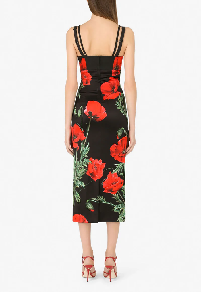 Women Dress DOLCE &amp; GABBANA Flower Poppy Print