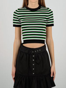 Woman Stripe T-shirt Michael Kors Leaf Green