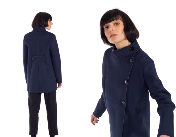 Sartoria Ismara Woman Jacket Navy Blue/Grey