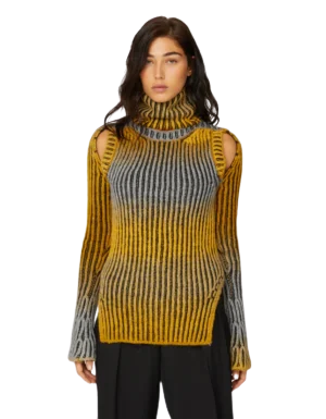 DONDUP Polo neck jumper in fisherman’s rib