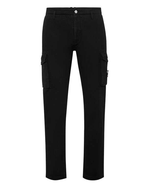 Men LONG CARGO TROUSERS Philipp Plein Black