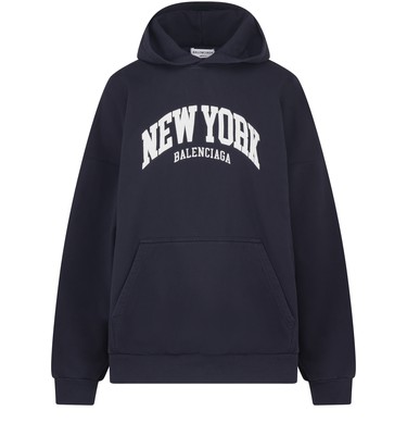 Woman Hoodie Balenciaga New York Navy