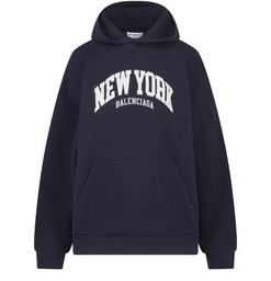 Woman Hoodie Balenciaga New York Navy